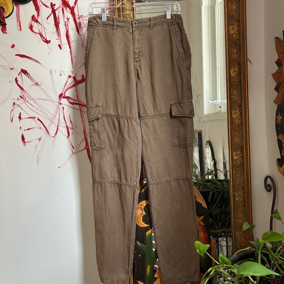 Cloth & Stone Brown Straight Leg Cargo Pants 24" - Picture 13 of 16